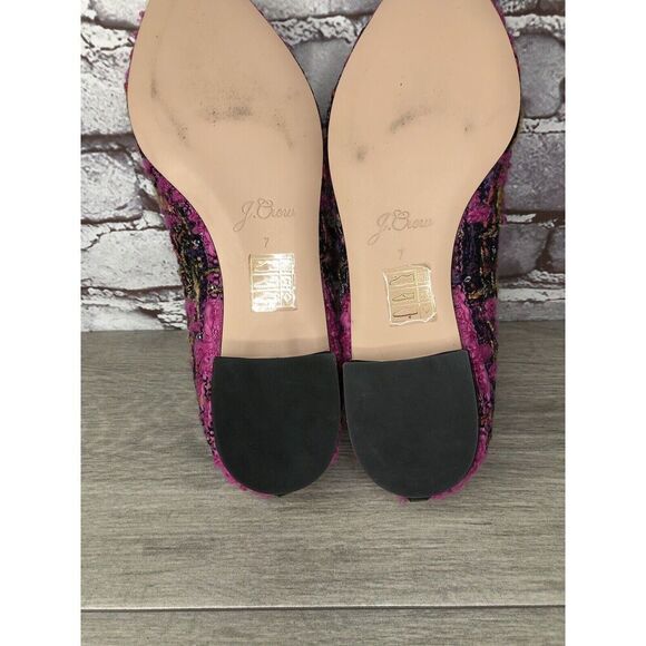 J. Crew K2904 Pink Fresh Berry Tweed Pointed Toe Flats Women’s Sz 7M US/38EU - Picture 10 of 16
